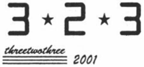 323 threetwothree 2001 Logo (WIPO, 05/12/2010)