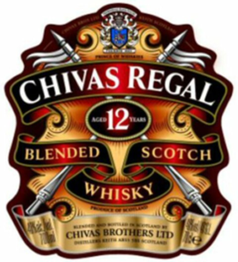 CHIVAS REGAL BLENDED SCOTCH WHISKY AGED 12 YEARS PRODUCE OF SCOTLAND Logo (WIPO, 03/06/2009)