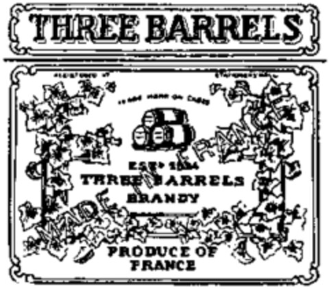 THREE BARRELS Logo (WIPO, 29.06.1963)
