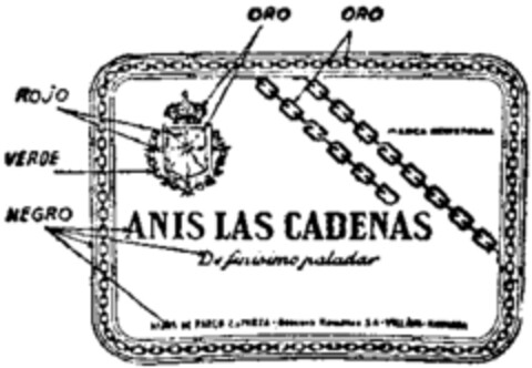 ANIS LAS CADENAS Logo (WIPO, 26.12.1961)