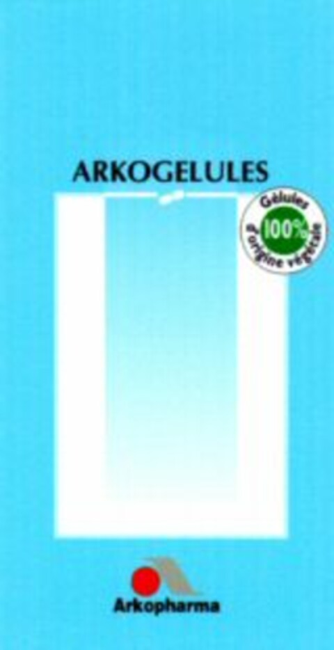 ARKOGELULES Gélules 100% d'origine végétale A Arkopharma Logo (WIPO, 14.04.1998)