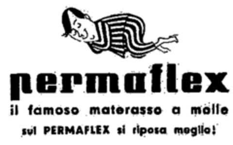 permaflex il famoso materasso a molle sul PERMAFLEX si riposa meglio ! Logo (WIPO, 05.02.1958)