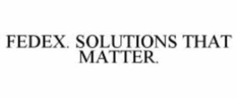 FEDEX. SOLUTIONS THAT MATTER. Logo (WIPO, 21.07.2011)