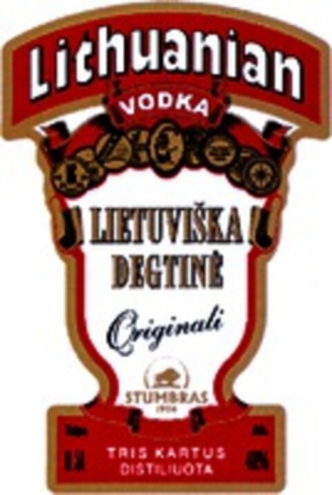 Lithuanian Vodka LIETUVISKA DEGTINE STUMBRAS Logo (WIPO, 28.01.2008)