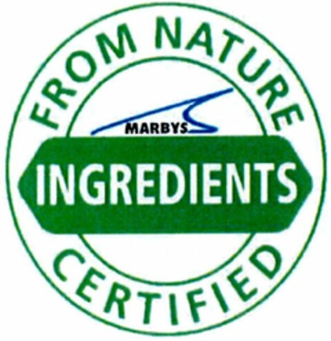 INGREDIENTS MARBYS FROM NATURE CERTIFIED Logo (WIPO, 22.02.2018)