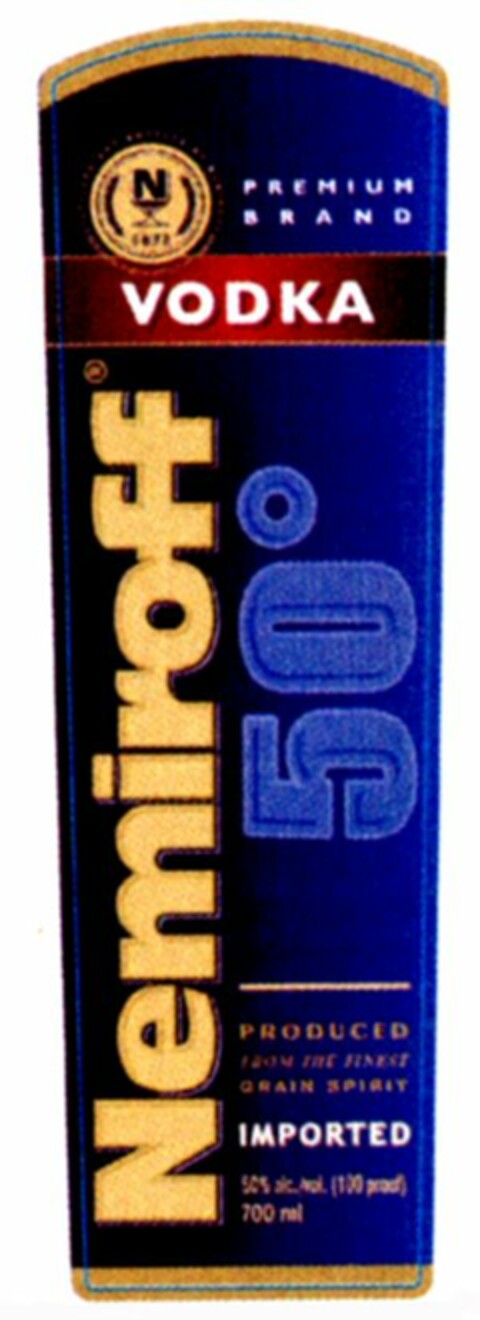 Nemiroff PREMIUM BRAND VODKA 50° Logo (WIPO, 02/28/2008)