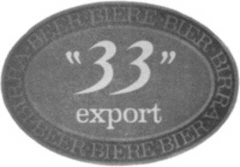 BEER BIÈRE BIER BIRRA "33" export Logo (WIPO, 12.06.1979)