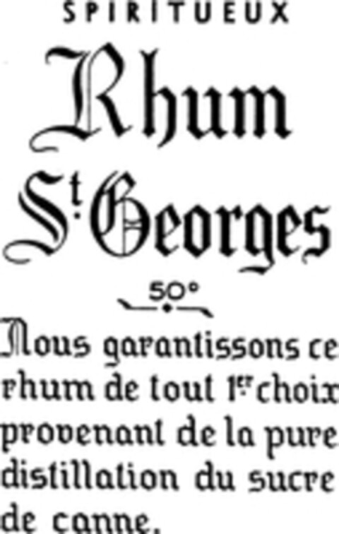 SPIRITUEUX Rhum St Georges 50° Logo (WIPO, 04/20/1999)