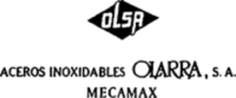 OLSA ACEROS INOXIDABLES OLARRA, S.A. MECAMAX Logo (WIPO, 10/01/2001)