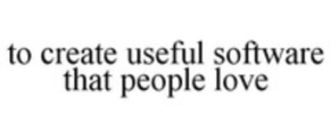 to create useful software that people love Logo (WIPO, 05/22/2013)