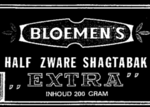 BLOEMEN'S HALF ZWARE SHAGTABAK EXTRA Logo (WIPO, 21.08.1998)