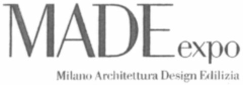 MADE expo Milano Architettura Design Edilizia Logo (WIPO, 01/31/2014)