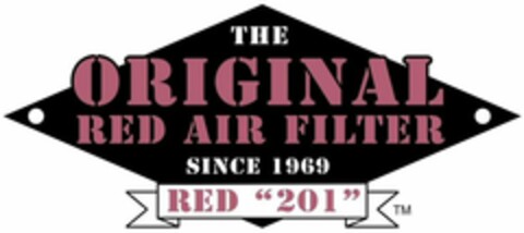 THE ORIGINAL RED AIR FILTER SINCE 1969 RED "201" Logo (WIPO, 30.11.2018)