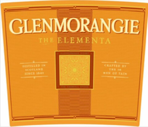 GLENMORANGIE THE ELEMENTA DISTILLED IN SCOTLAND SINCE 1843 CRAFTED BY THE 16 MEN OF TAIN Logo (WIPO, 27.08.2019)