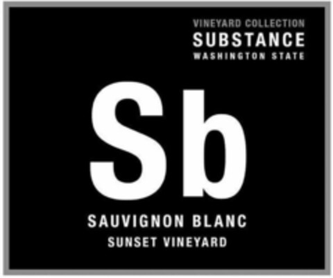 Sb SAUVIGNON BLANC SUNSET VINEYARD VINEYARD COLLECTION SUBSTANCE WASHINGTON STATE Logo (WIPO, 11.11.2020)