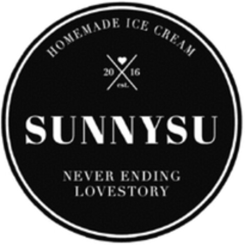 HOMEMADE ICE CREAM 2016 est. SUNNYSU NEVER ENDING LOVESTORY Logo (WIPO, 12.07.2018)