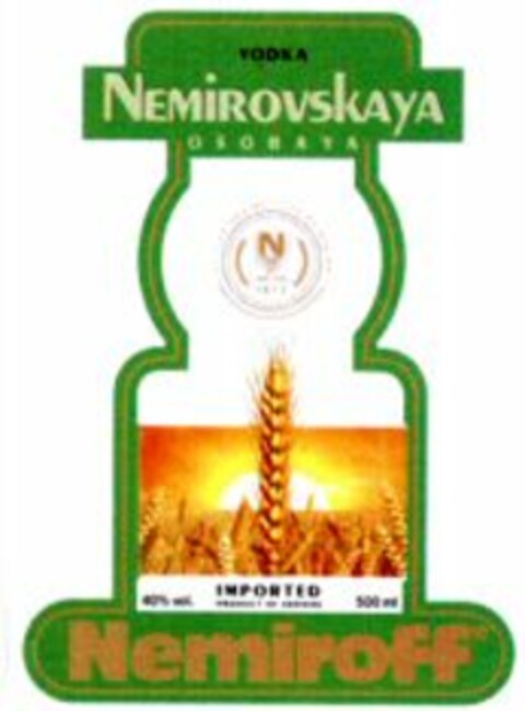 NEMIROVSKAYA OSOBAYA Nemiroff Logo (WIPO, 10.09.2008)