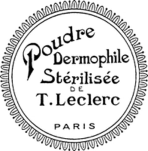 Poudre Dermophile Stérilisée DE T. Leclerc PARIS Logo (WIPO, 10/17/1997)