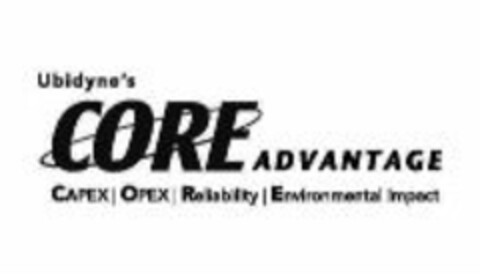 Ubidyne's CORE ADVANTAGE CAPEX/OPEX/Reliability/Environmental Impact Logo (WIPO, 25.08.2008)