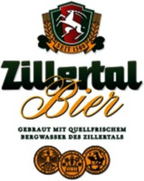 Zillertal Bier GEBRAUT MIT QUELLFRISCHEM BERGWASSER DES ZILLERTALS Logo (WIPO, 03/27/2017)