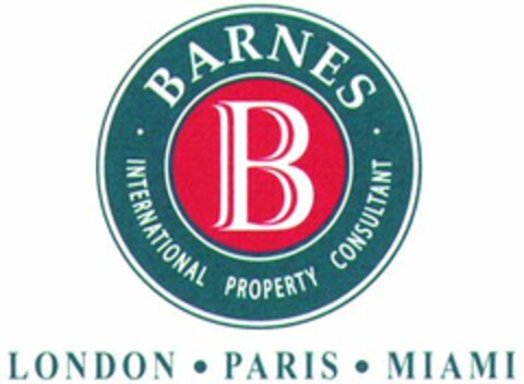 B BARNES INTERNATIONAL PROPERTY CONSULTANT LONDON PARIS MIAMI Logo (WIPO, 06.10.2008)