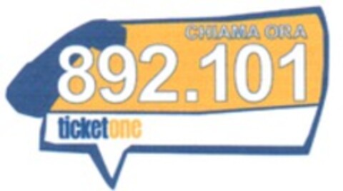 CHIAMA ORA 892.101 ticketone Logo (WIPO, 12/23/2009)