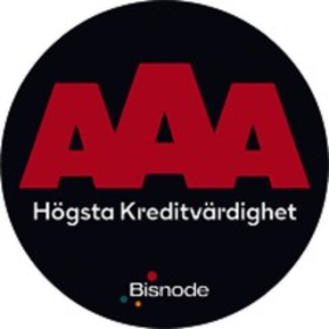 AAA Högsta Kreditvärdighet Bisnode Logo (WIPO, 24.09.2019)