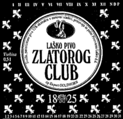 LASKO PIVO ZLATOROG CLUB tip Export GOLDHORN 1825 Logo (WIPO, 14.04.1997)