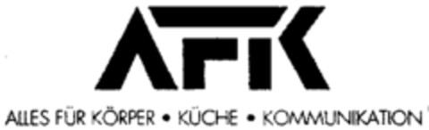 AFK ALLES FÜR KÖRPER . KÜCHE . KOMMUNIKATION Logo (WIPO, 07.03.1997)