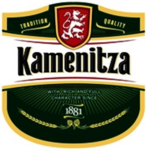 Kamenitza Tradition Quality With rich and full character since 1881 Logo (WIPO, 11.08.2017)