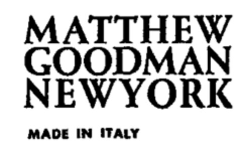 MATTHEW GOODMAN NEWYORK Logo (WIPO, 12.05.1986)