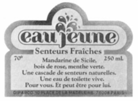 eau jeune Senteurs Fraîches Logo (WIPO, 24.03.1977)