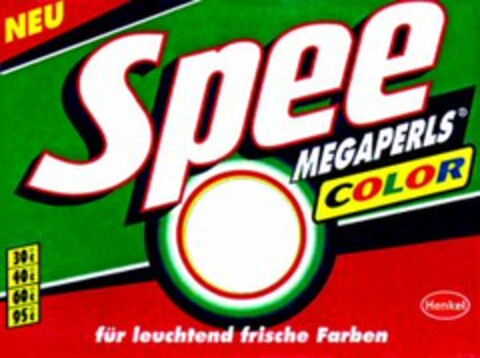 NEU Spee MEGAPERLS COLOR für leuchtend frische Farben Henkel Logo (WIPO, 03/21/1997)