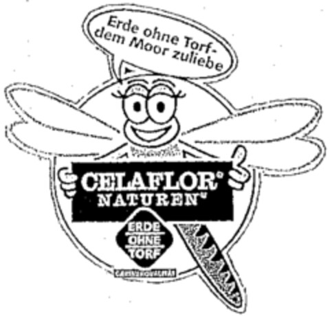 Erde ohne Torf- dem Moor zuliebe CELAFLOR NATUREN Logo (WIPO, 23.01.1998)