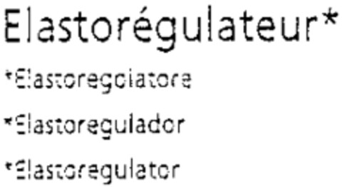 Elastorégulateur Elastoregolatore Elastoregulador Elastoregulator Logo (WIPO, 10/30/1998)