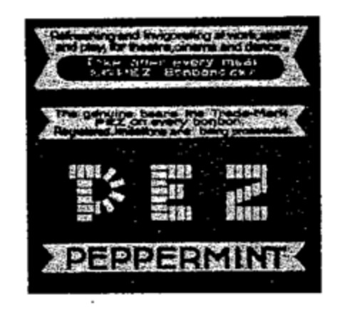 PEZ PEPPERMINT Logo (WIPO, 01/08/1968)