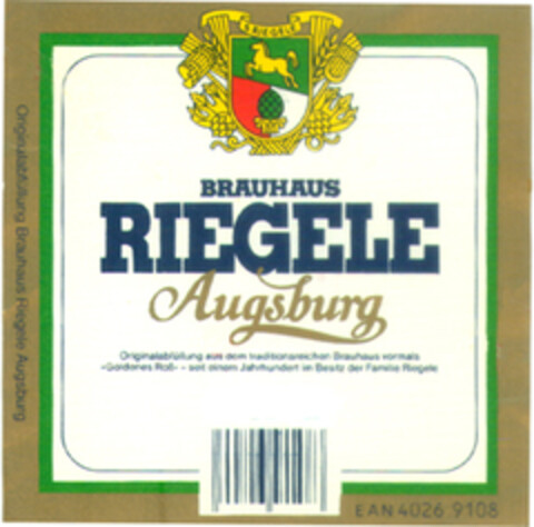 BRAUHAUS RIEGELE Augsburg Logo (WIPO, 15.04.1983)