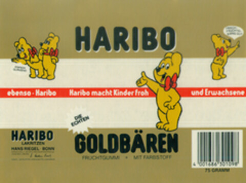 HARIBO GOLDBÄREN Logo (WIPO, 30.10.1980)