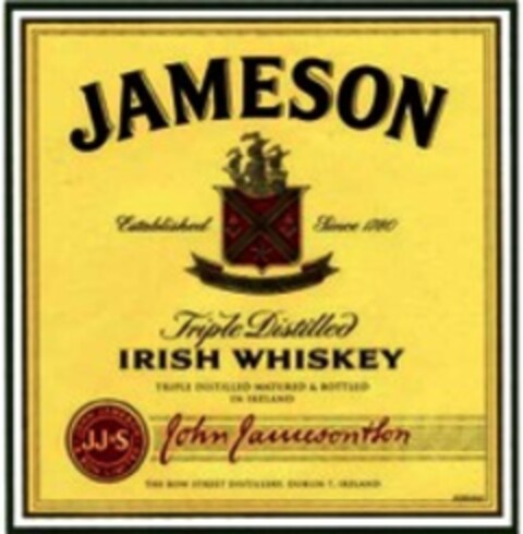JAMESON Established Since 1780 Triple Distilled IRISH WHISKEY TRIPLE DISTILLED MATURED & BOTTLED IN IRELAND John Jameson & Son Logo (WIPO, 14.08.2009)