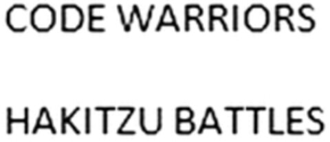 CODE WARRIORS HAKITZU BATTLES Logo (WIPO, 10/19/2015)