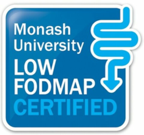 Monash University LOW FODMAP CERTIFIED Logo (WIPO, 01/16/2014)