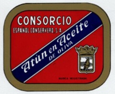 CONSORCIO ESPAÑOL CONSERVERO, S.A. Atún en Aceite DE OLIVA Logo (WIPO, 14.12.1977)