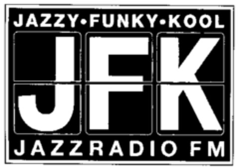 JAZZY FUNKY KOOL JFK JAZZRADIO FM Logo (WIPO, 29.10.1998)