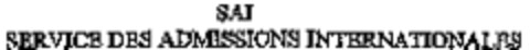 SAI SERVICE DES ADMISSIONS INTERNATIONALES Logo (WIPO, 02/27/2009)