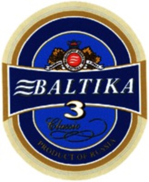 BALTIKA 3 Classic PRODUCT OF RUSSIA Logo (WIPO, 04.03.2008)