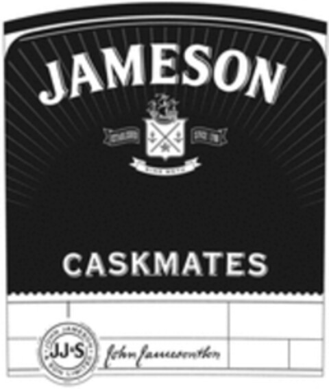 JAMESON ESTABLISHED SINCE 1780 SINE METU CASKMATES JOHN JAMESON & SON LIMITED JJ&S Logo (WIPO, 01/26/2018)