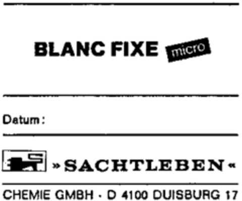 BLANC FIXE micro SACHTLEBEN Logo (WIPO, 15.09.1981)