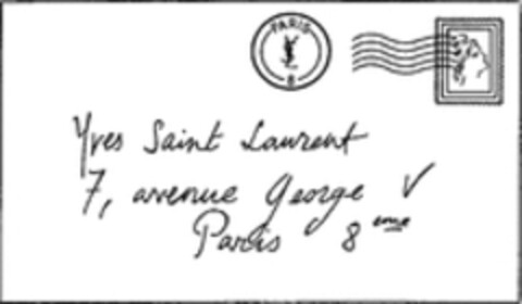 Yves Saint Laurent 7, avenue George V Paris 8 eme Logo (WIPO, 01/29/2008)