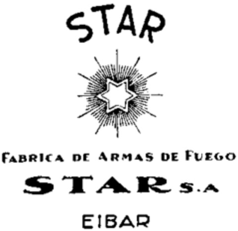 FABRICA DE ARMAS DE FUEGO STAR S.A. EIBAR Logo (WIPO, 13.11.1961)