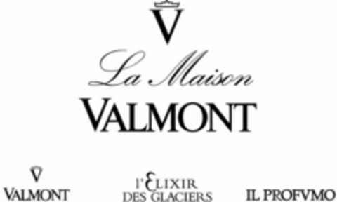 V La Maison VALMONT V VALMONT l'ELIXIR DES GLACIERS IL PROFVMO Logo (WIPO, 19.01.2016)